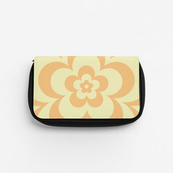 Yellow Abstract Flower Pattern  Pencil Case