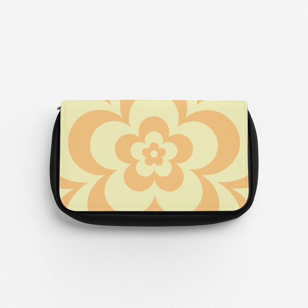 Yellow Abstract Flower Pattern  Pencil Case
