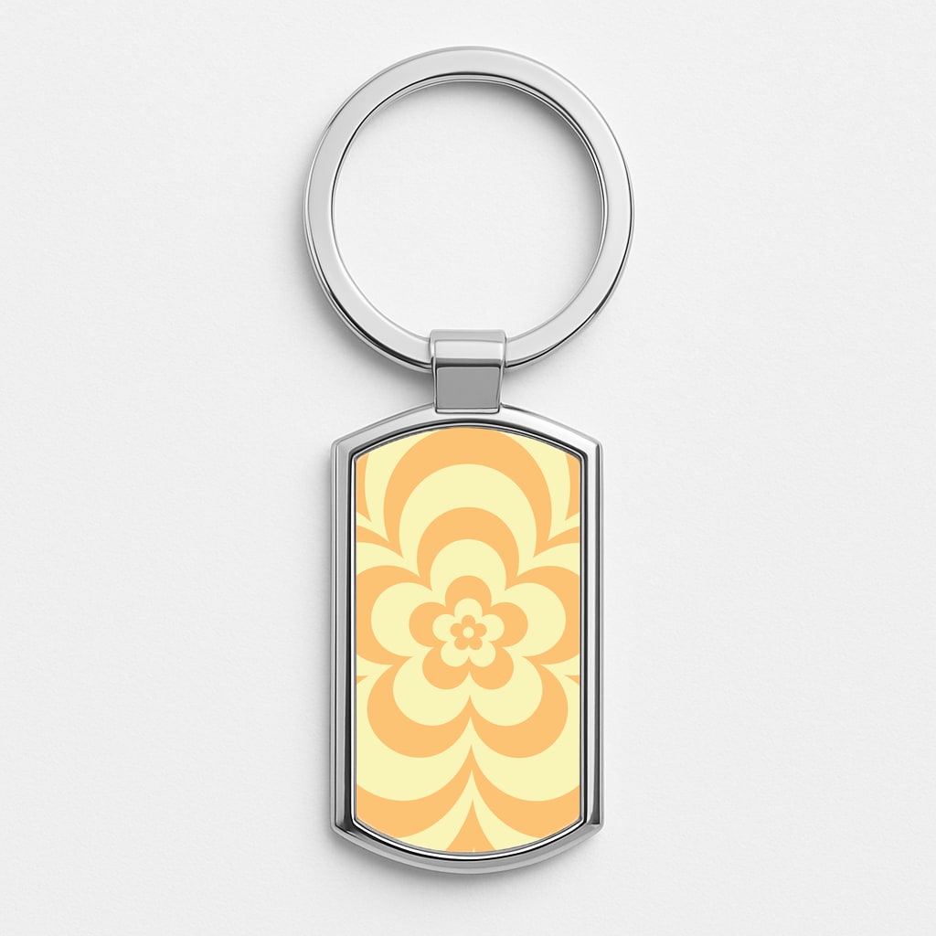 Yellow Abstract Flower Pattern  Luxury Keyring