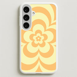 Yellow Abstract Flower Pattern Phone Case for Galaxy S25FE