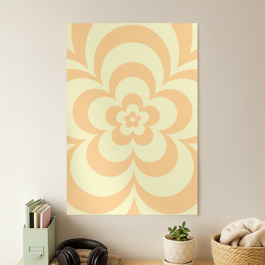 Yellow Abstract Flower Pattern  Poster