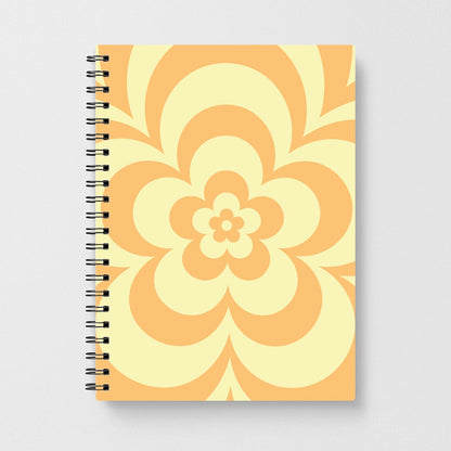 Yellow Abstract Flower Pattern  Notebook