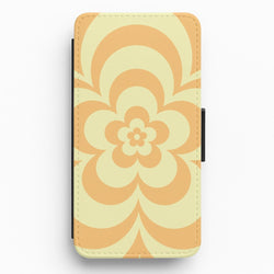 Yellow Abstract Flower Pattern  Flip / Wallet Phone Case