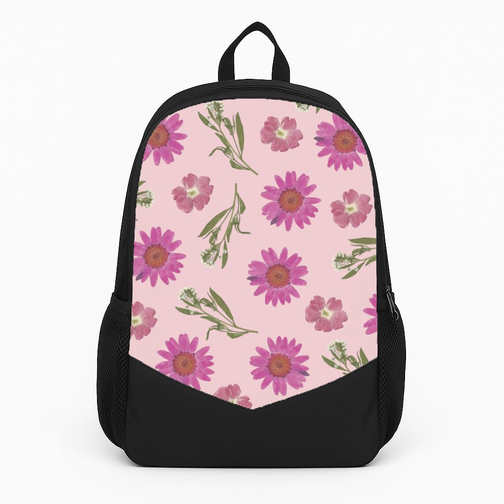 Pressed Pink Flowers Pattern  Backpack