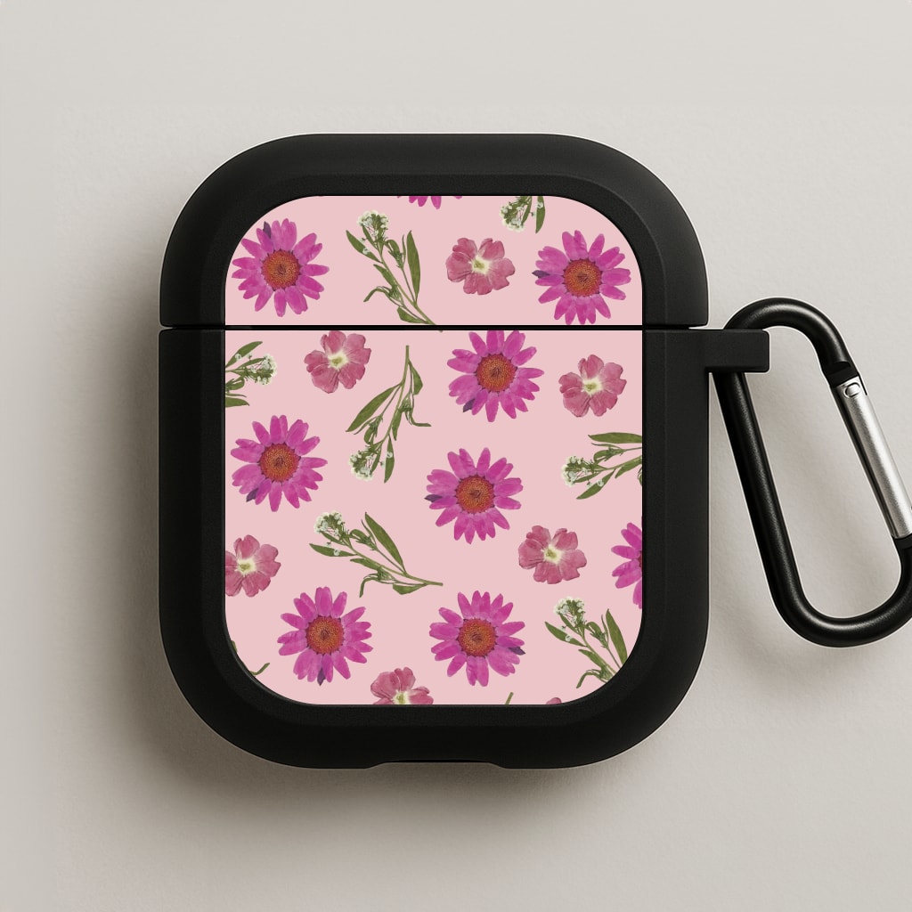 Pressed Pink Flowers Pattern  AirPods Case