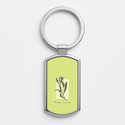 Beauty Is Immortal Press Flower Silver Keyring