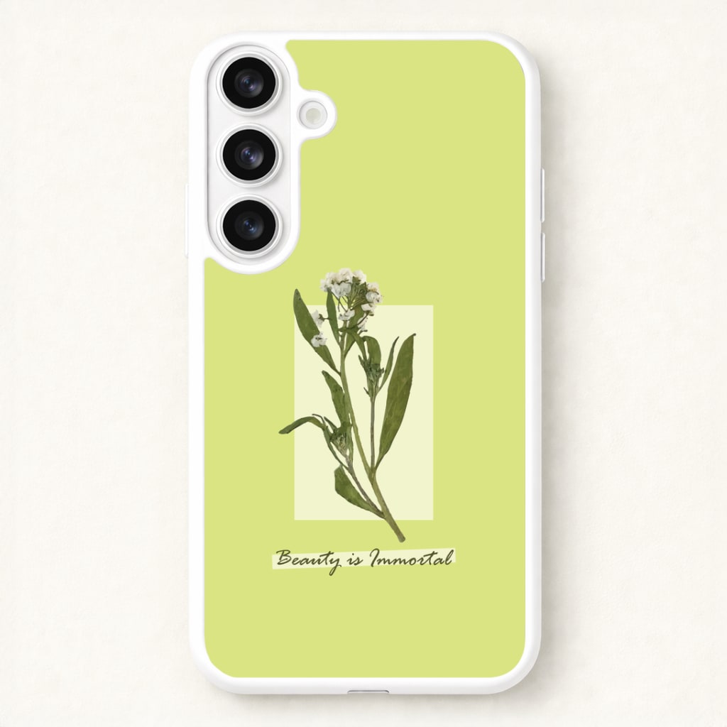 Beauty Is Immortal Press Flower Phone Case for Galaxy S26 Plus