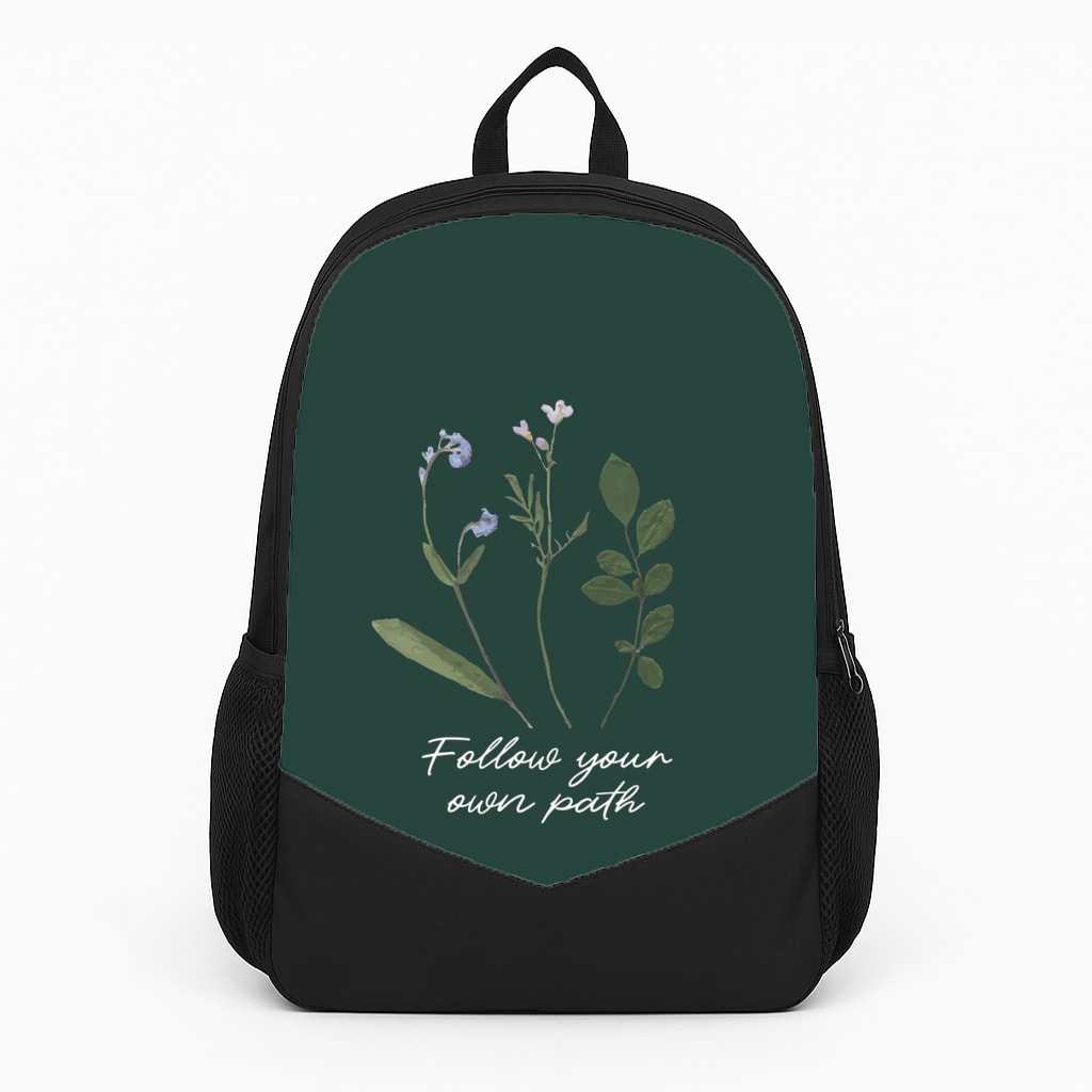 Follow Your Own Path Dark Green Backpack