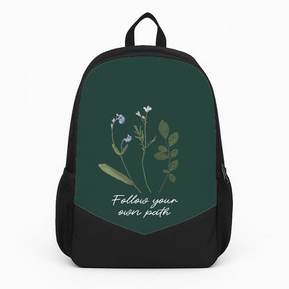 Follow Your Own Path Dark Green Backpack