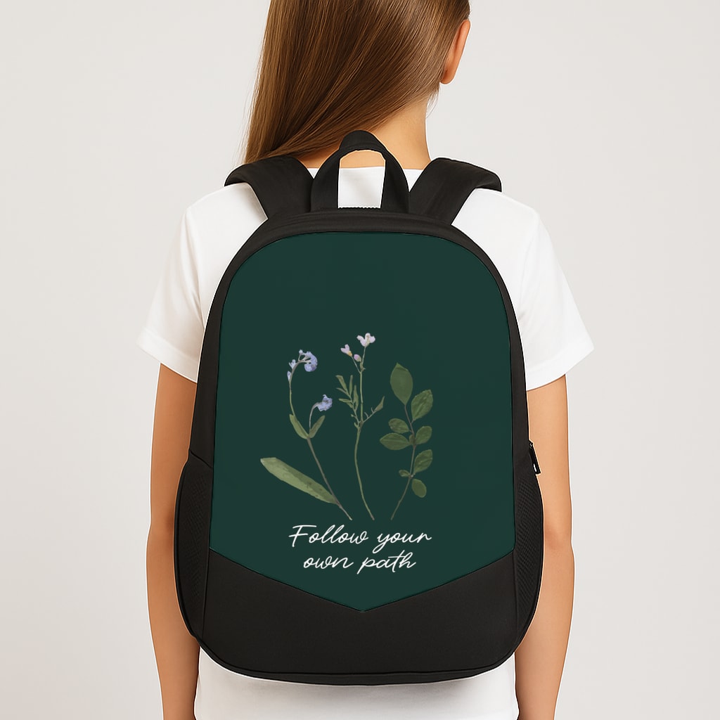 Follow Your Own Path Dark Green Backpack