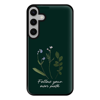 Follow Your Own Path Dark Green Phone Case for Galaxy S24FE