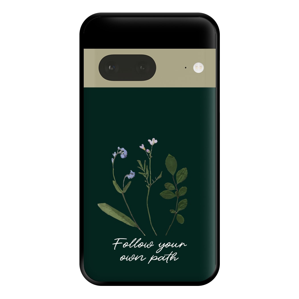 Follow Your Own Path Dark Green Phone Case for Google Pixel 7a