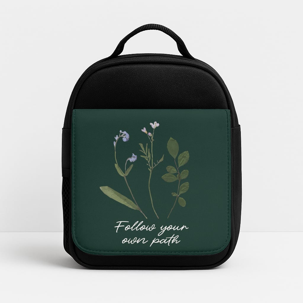 Follow Your Own Path Dark Green Lunchbox