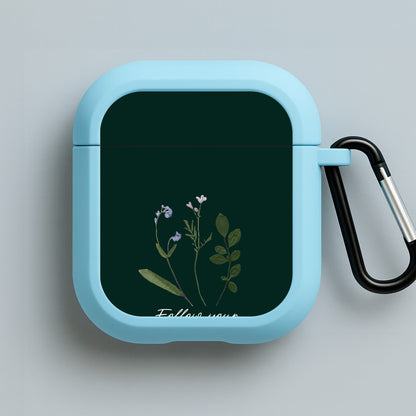 Follow Your Own Path Dark Green Blue AirPods Case