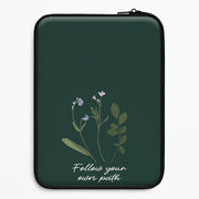 Follow Your Own Path Dark Green Laptop Sleeve 1