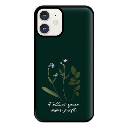 Follow Your Own Path Dark Green Phone Case for iPhone 12 / 12 Pro