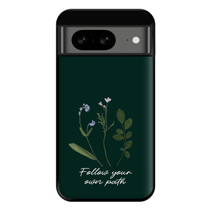 Follow Your Own Path Dark Green Phone Case for Google Pixel 8