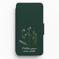 Follow Your Own Path Dark Green Flip / Wallet Phone Case