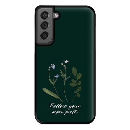 Follow Your Own Path Dark Green Phone Case for Galaxy S21FE