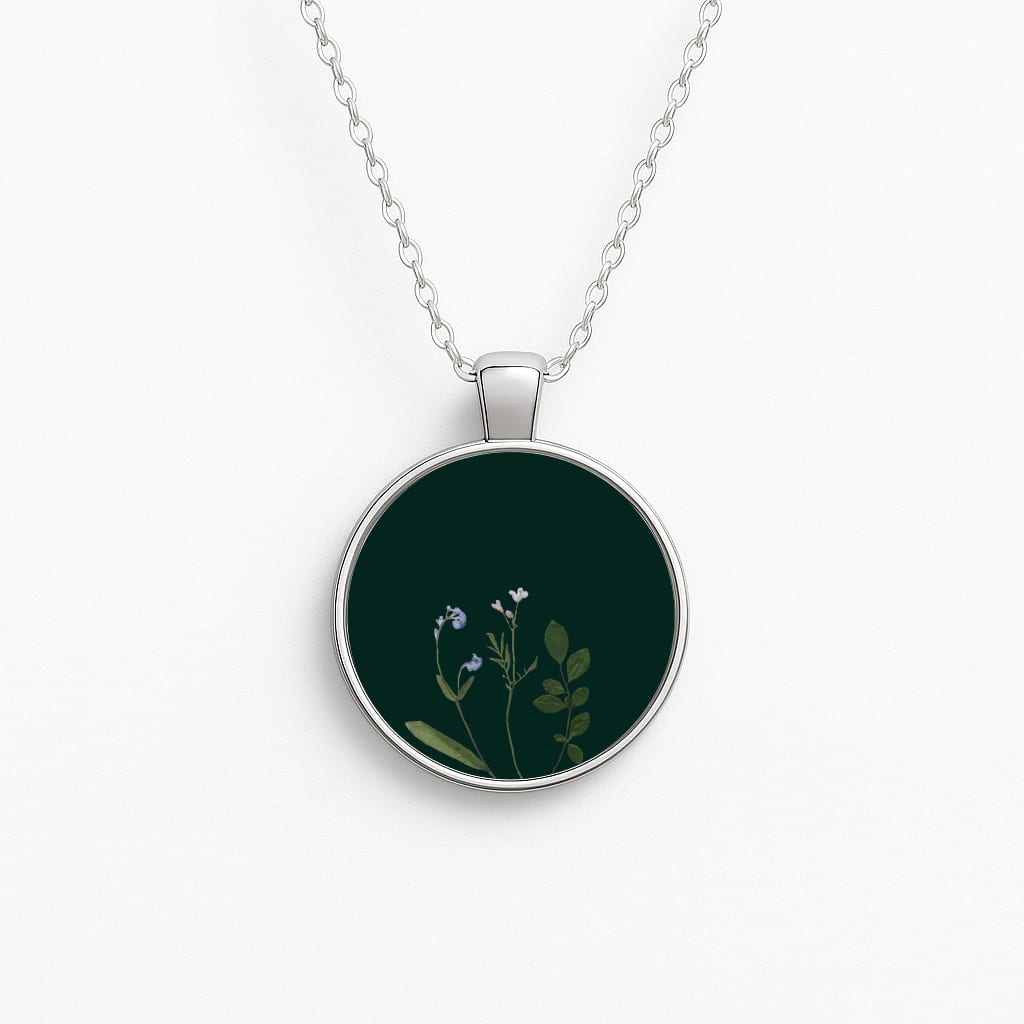 Follow Your Own Path Dark Green Circle Necklace