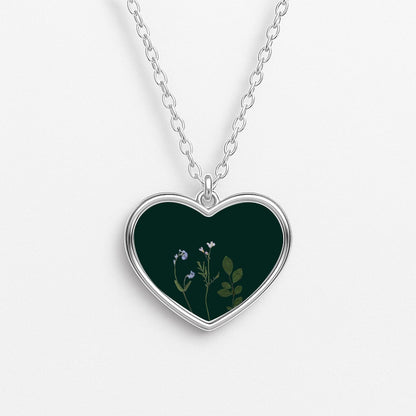 Follow Your Own Path Dark Green Heart Necklace