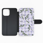 Checkered Pressed Flowers Pattern Flip / Wallet Phone Case 2