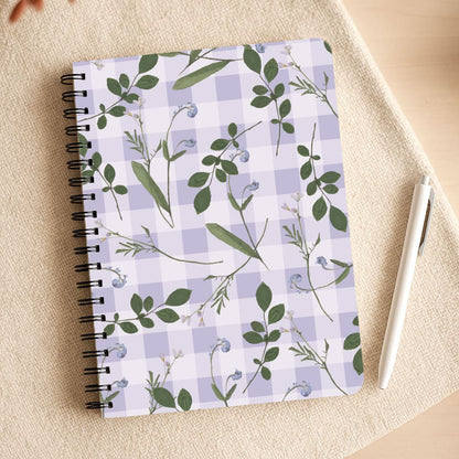 Checkered Pressed Flowers Pattern Notepad