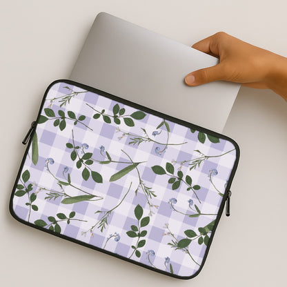 Checkered Pressed Flowers Pattern MacBook Case