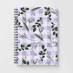Checkered Pressed Flowers Pattern Notebook