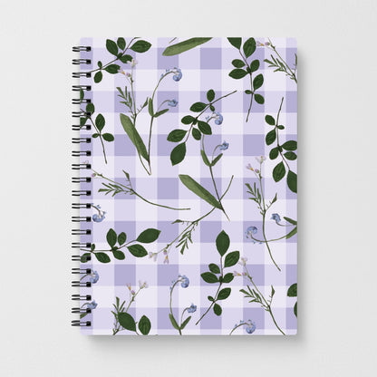 Checkered Pressed Flowers Pattern Notebook
