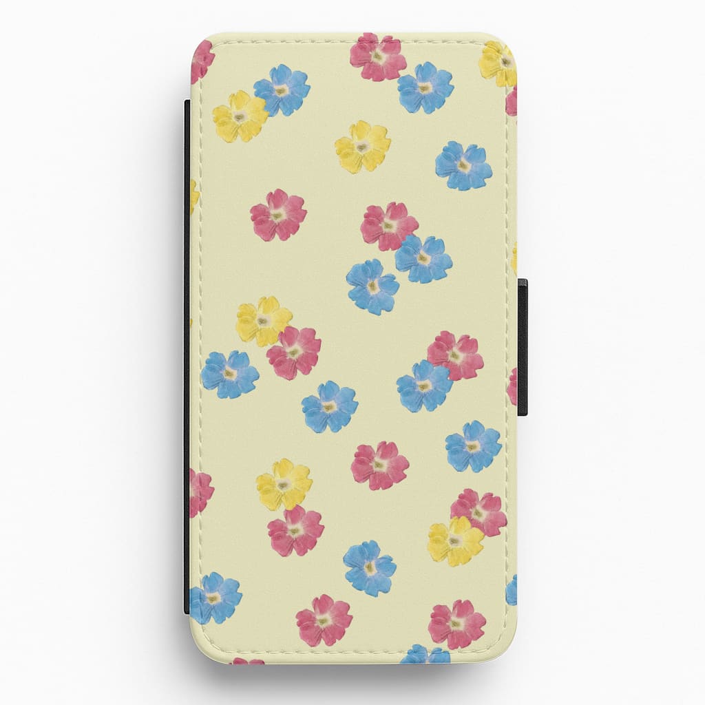 Pastel Pressed Flowers Pattern Flip / Wallet Phone Case