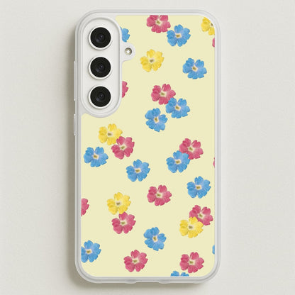 Pastel Pressed Flowers Pattern Phone Case for Galaxy S25FE