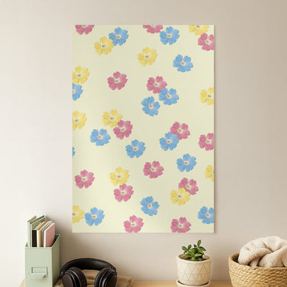 Pastel Pressed Flowers Pattern Poster