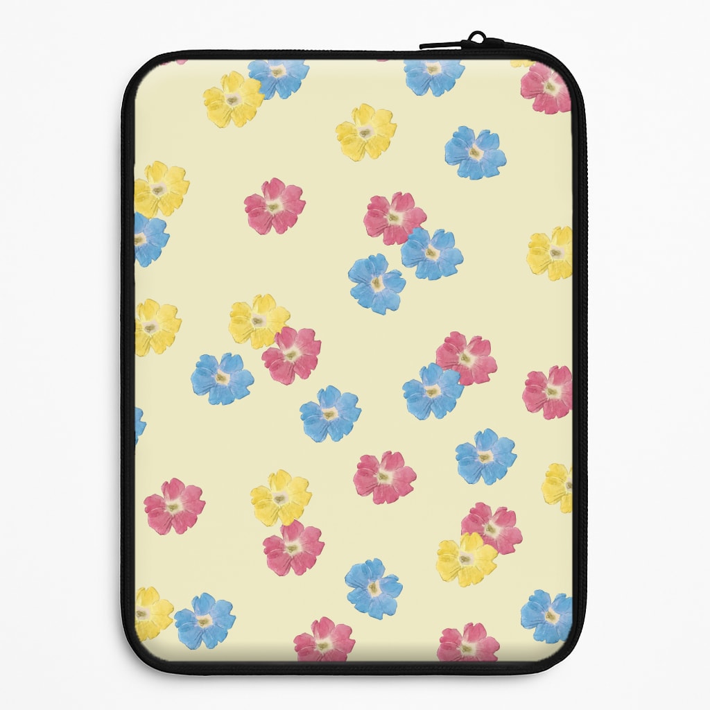 Pastel Pressed Flowers Pattern Laptop Sleeve