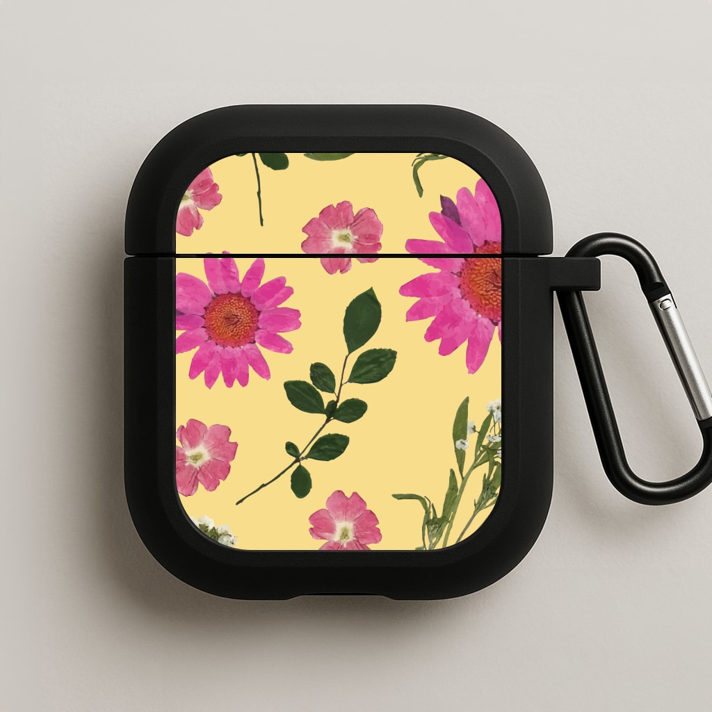 Pressed Plants Yellow AirPods Case