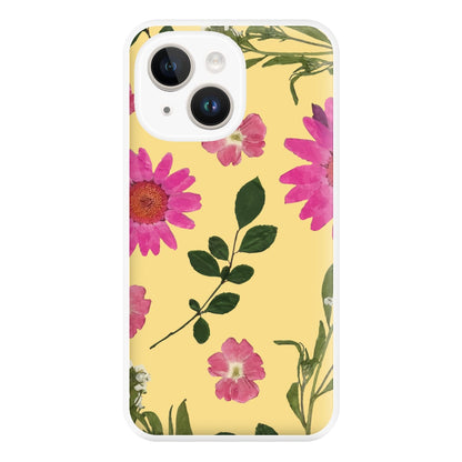 Pressed Plants Yellow Phone Case for iPhone 14 Plus