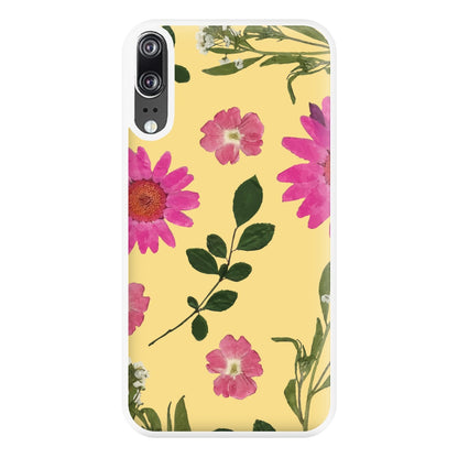 Pressed Plants Yellow Phone Case for Huawei P20