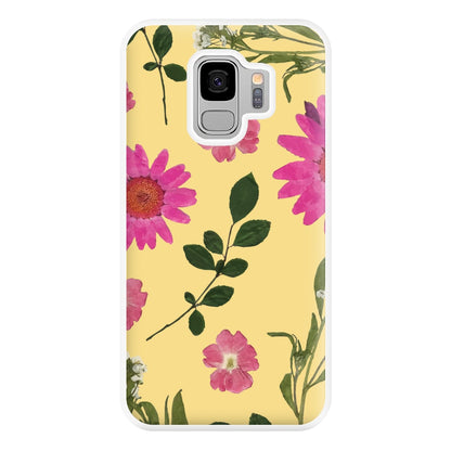 Pressed Plants Yellow Phone Case for Galaxy S9 Plus
