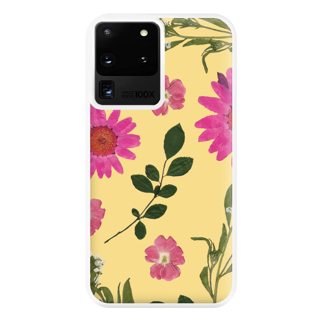 Pressed Plants Yellow Phone Case for Galaxy S20 Ultra