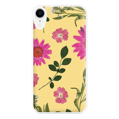 Pressed Plants Yellow Phone Case for iPhone XR