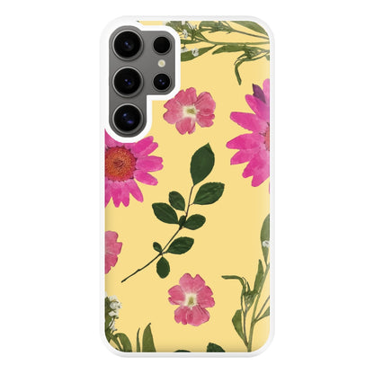 Pressed Plants Yellow Phone Case for Galaxy S24 Ultra