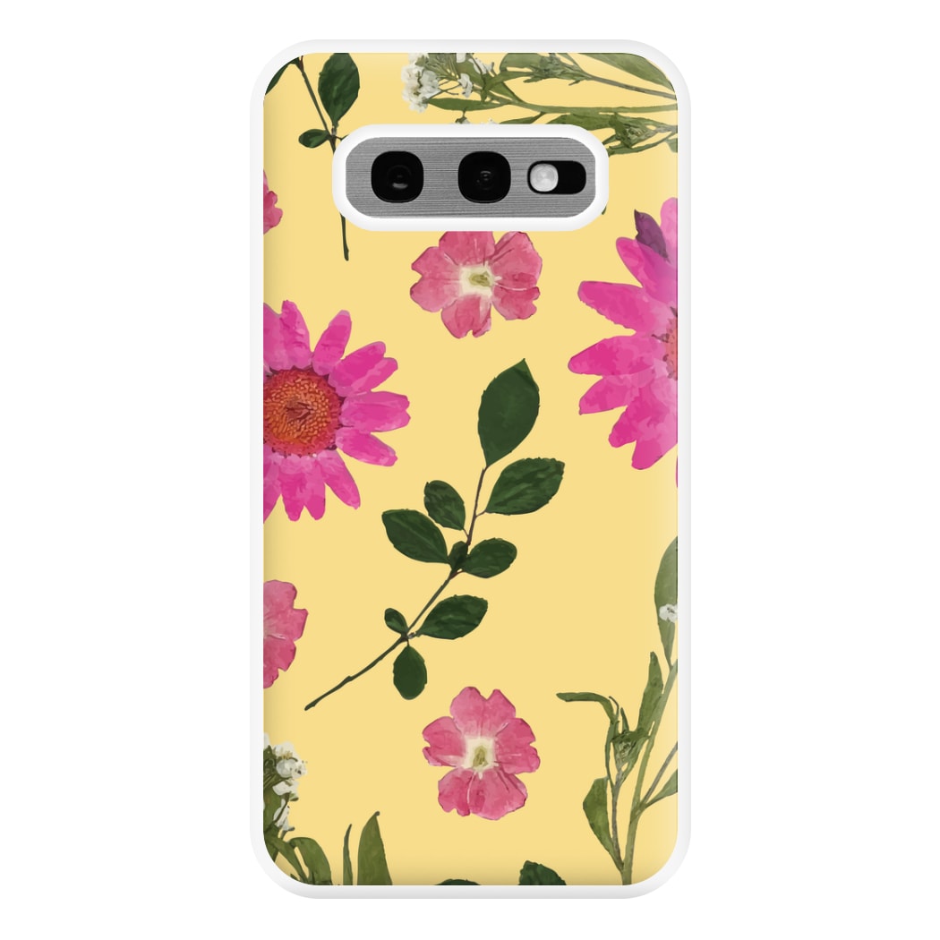 Pressed Plants Yellow Phone Case for Galaxy S10e