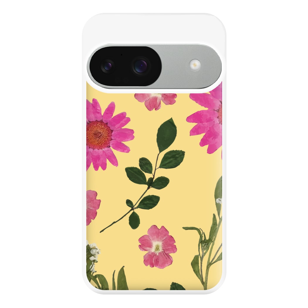 Pressed Plants Yellow Phone Case for Google Pixel 9 / 9 Pro