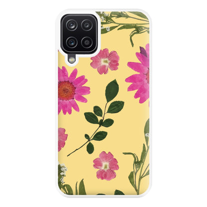 Pressed Plants Yellow Phone Case for Galaxy A12