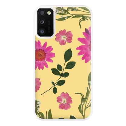 Pressed Plants Yellow Phone Case for Galaxy A41
