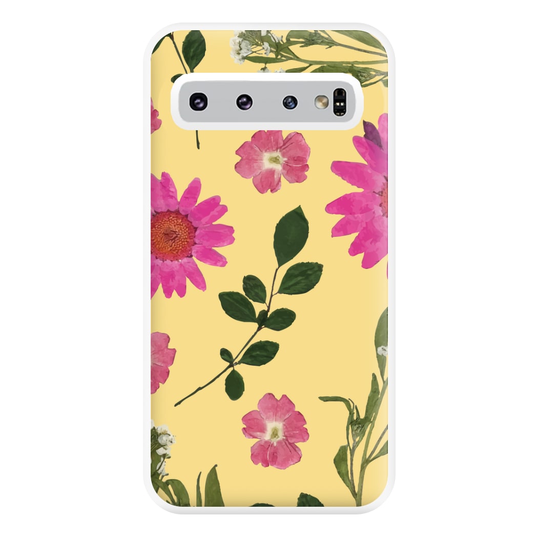 Pressed Plants Yellow Phone Case for Galaxy S10 Plus