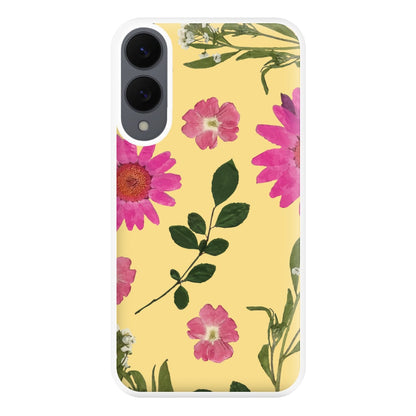 Pressed Plants Yellow Phone Case for Galaxy S25 Edge