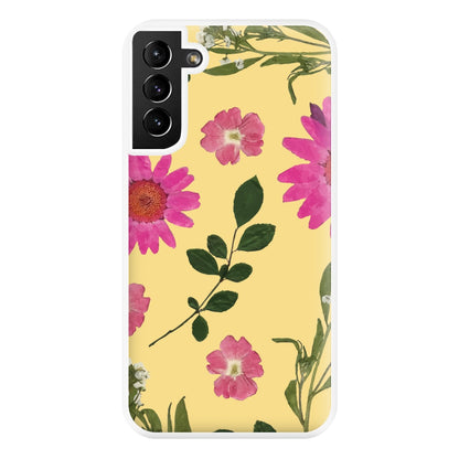 Pressed Plants Yellow Phone Case for Galaxy S21 Plus