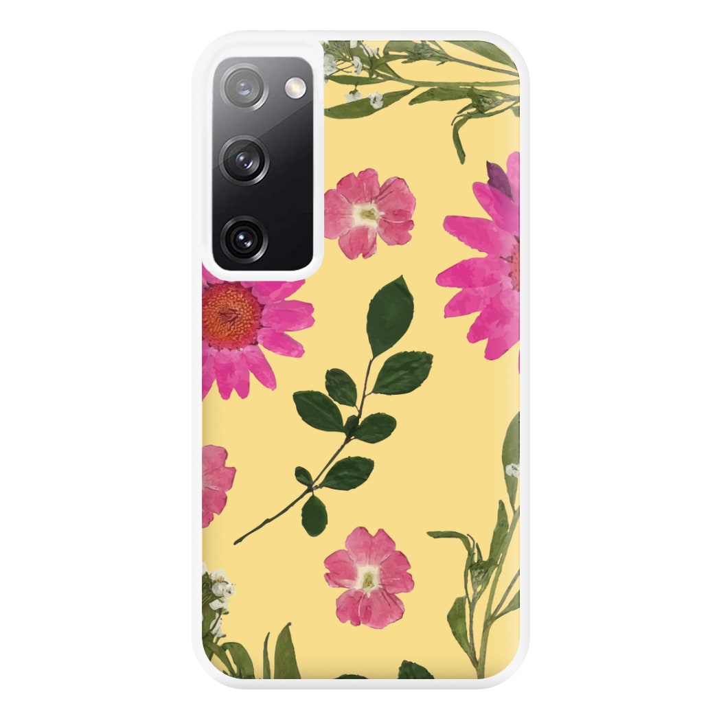 Pressed Plants Yellow Phone Case for Galaxy S20