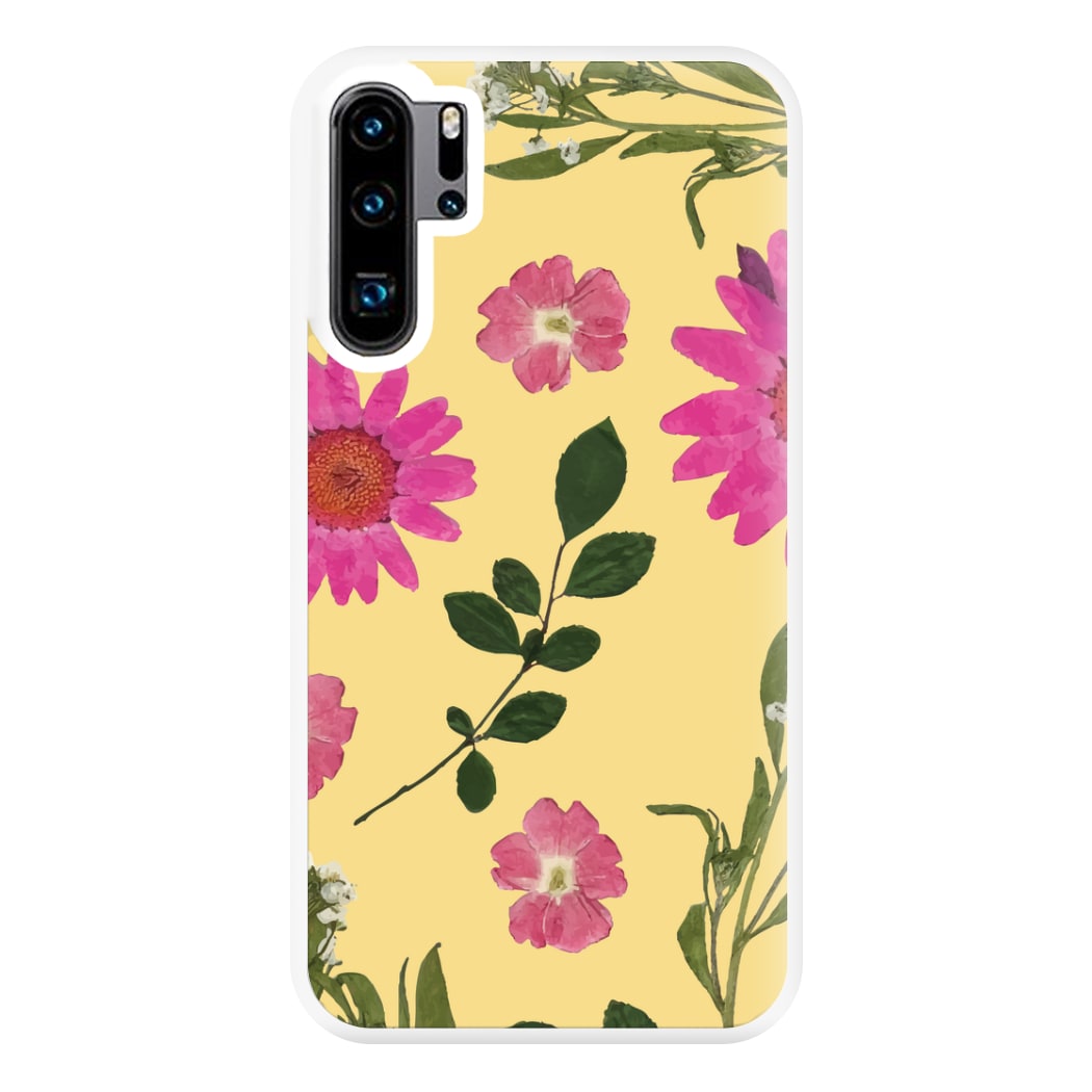 Pressed Plants Yellow Phone Case for Huawei P30 Pro